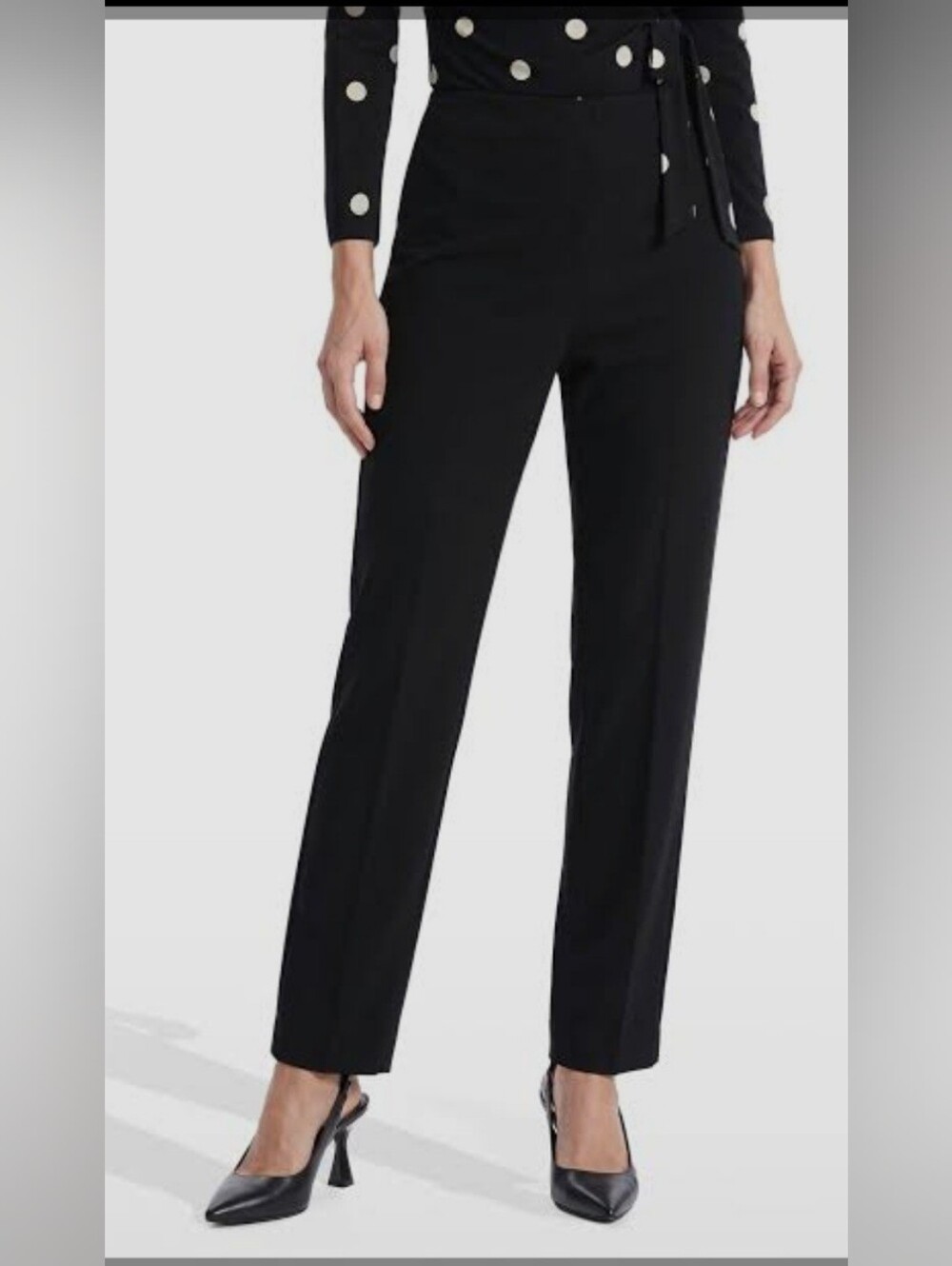 Ann Klein Black Straight-leg Slacks 10